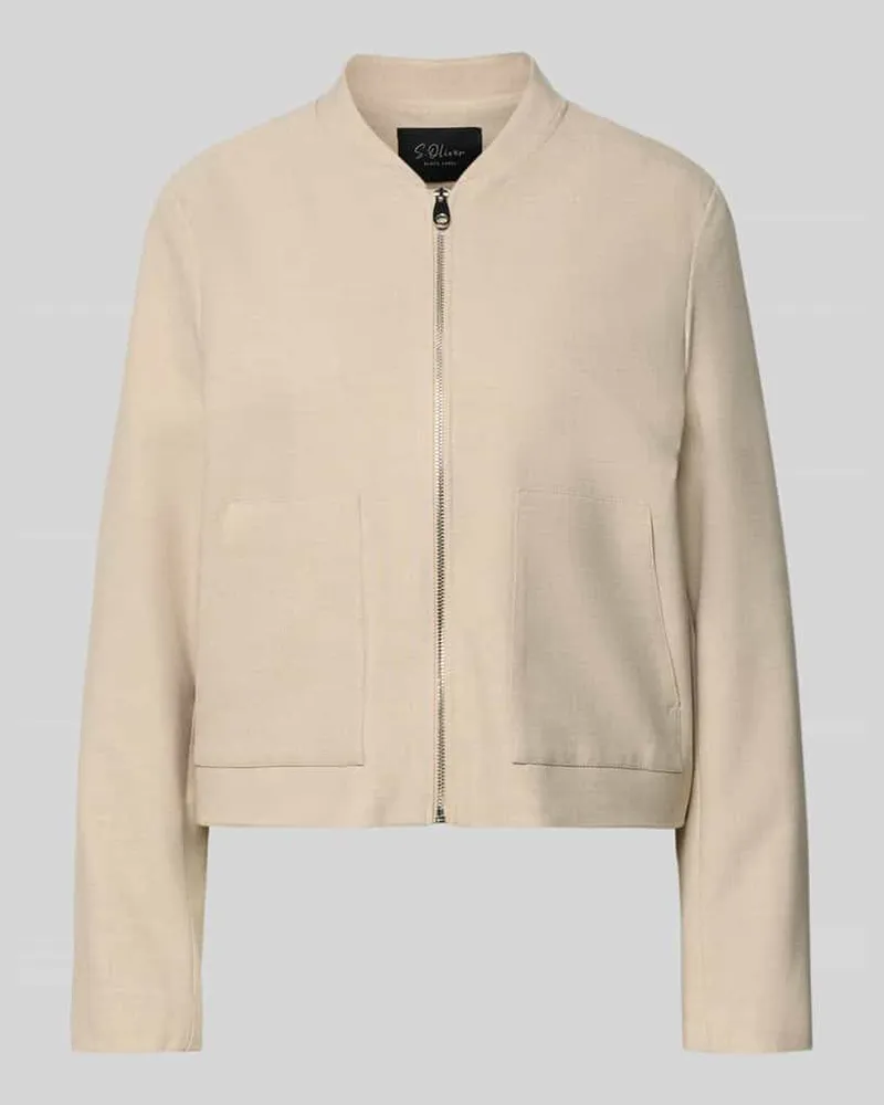 S.Oliver Regular Fit Blouson mit Viskose-Anteil Ecru