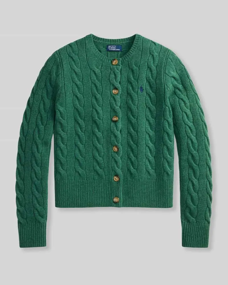 Ralph Lauren Regular Fit Strickjacke aus Wolle mit Kaschmir-Anteil Dunkel