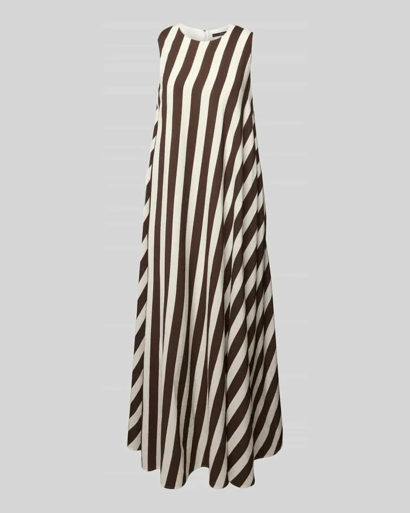 windsor. Maxikleid aus Viskose-Mix mit Rundhalsausschnitt Dunkelbraun