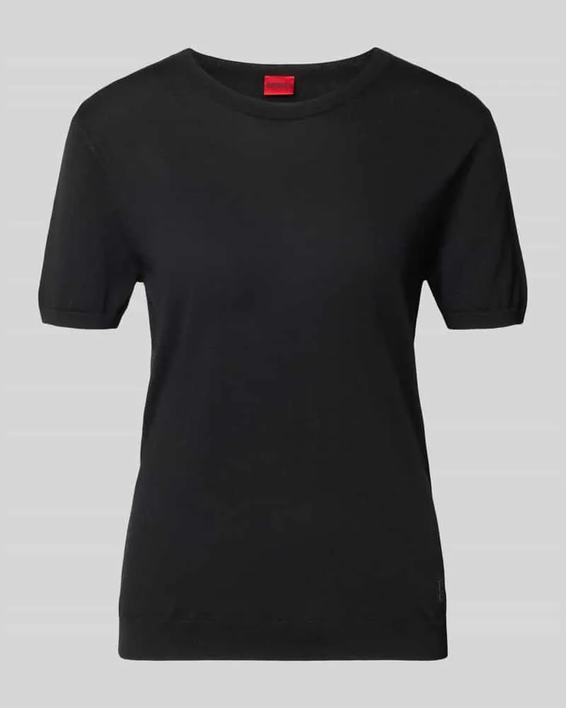 HUGO BOSS Regular Fit Pullover aus Schurwoll-Mix Modell 'SESSINAK Black