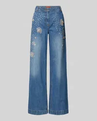 MAX&Co. Wide Leg Jeans mit Applikationen Modell 'Moriana Jeansblau