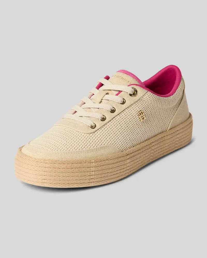 Tommy Hilfiger Low Top Sneaker aus Baumwolle Beige