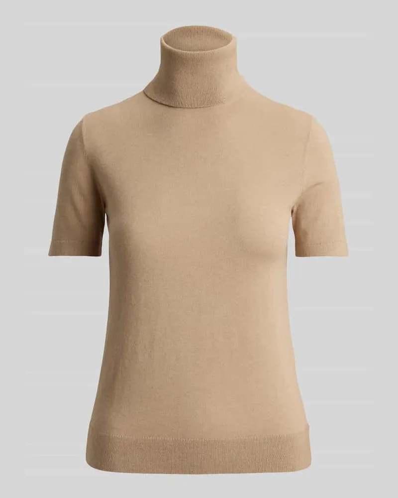 Ralph Lauren Slim Fit T-Shirt mit Seiden-Anteil Modell 'RESEDA Camel