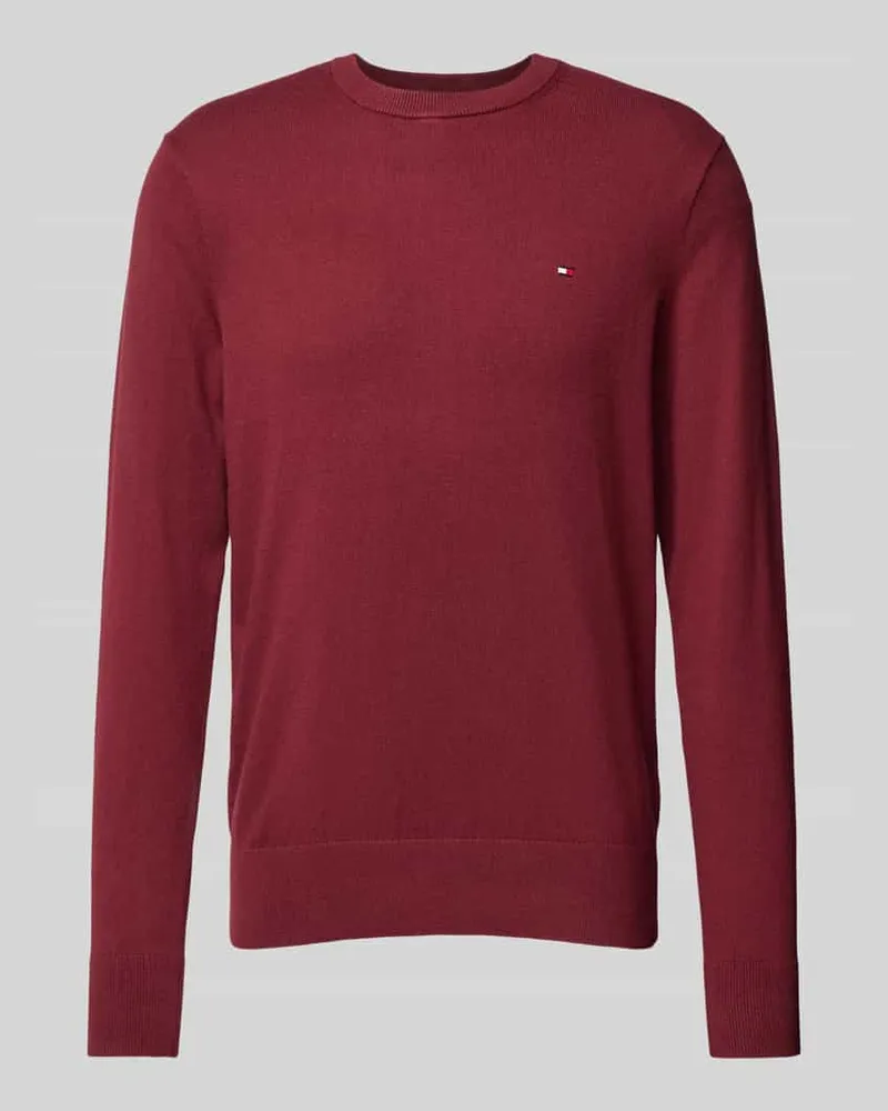 Tommy Hilfiger Regular Fit Strickpullover aus Baumwoll-Kaschmir-Mix Modell 'PIMA Dunkelrot