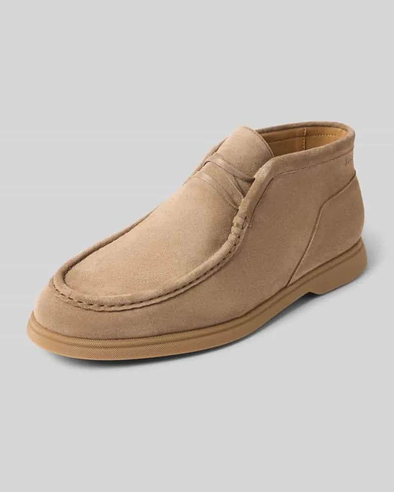 HUGO BOSS Schnürschuhe aus echtem Rindsleder Beige