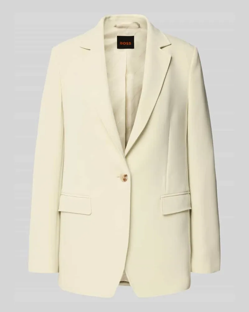 HUGO BOSS Regular Fit Longblazer mit Reverskragen Modell 'JABLA3 Hellgelb