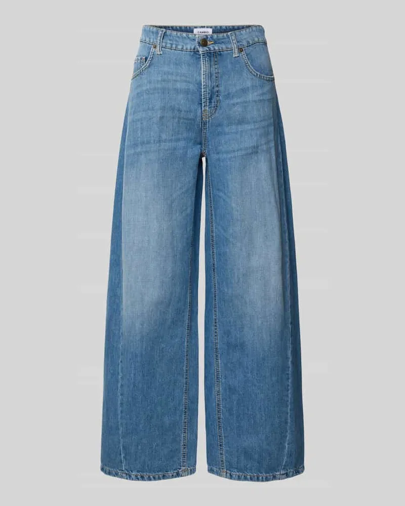 Cambio Barrel Jeans aus Baumwoll-Leinen-Mix Modell 'ORIA Jeansblau
