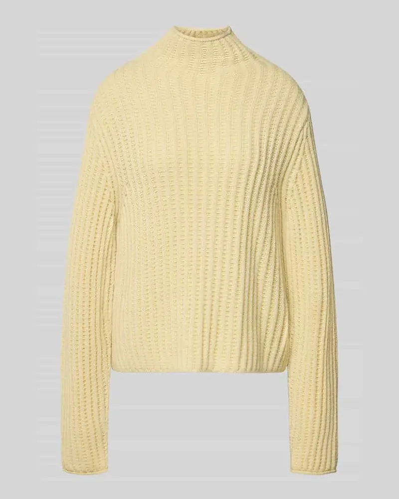 Drykorn Strickpullover mit Stehkragen Modell 'ARWIE Hellgelb