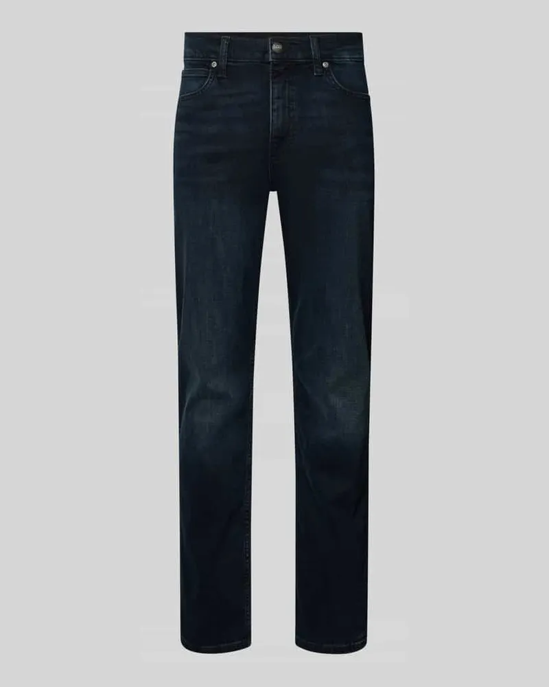 Lee Straight Fit Jeans im 5-Pocket-Design Modell 'WEST Dunkelblau