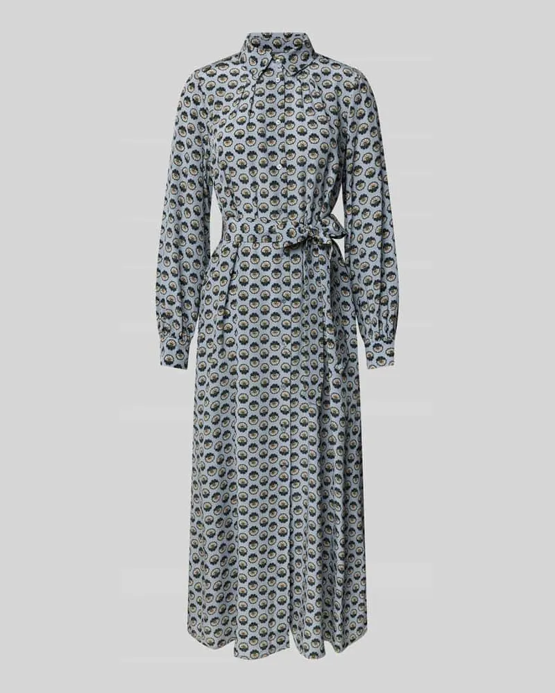 Max Mara Fließendes Hemdblusenkleid aus reiner Seide Modell 'NARVEL Hellblau