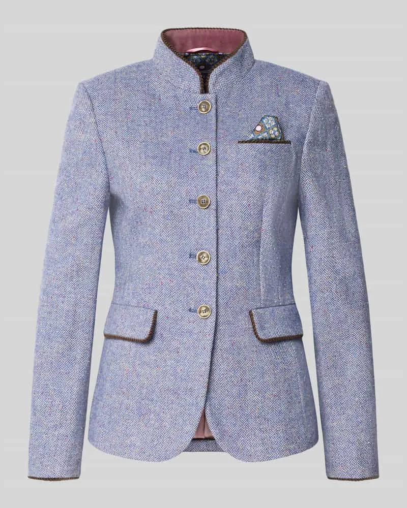 White Label Blazer mit Viskose-Anteil und Stehkragen Marine