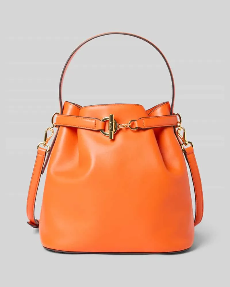 Ralph Lauren Bucket Bag aus echtem Rindsleder Dunkelorange