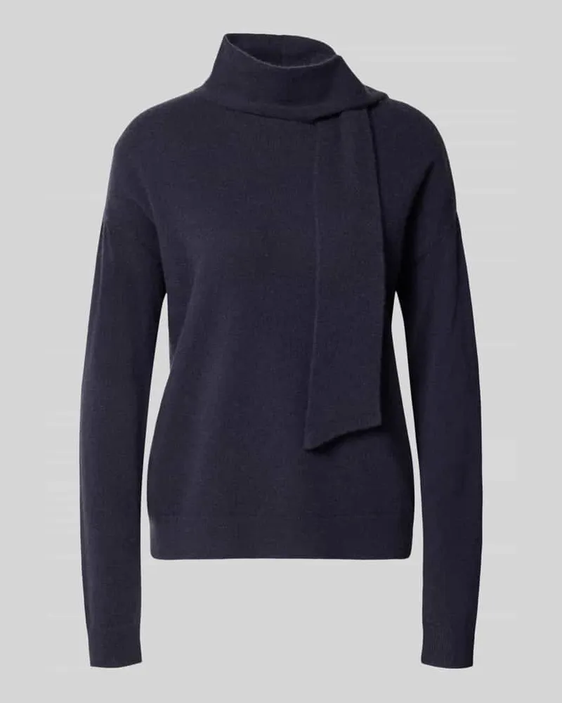 Christian Berg Kaschmirpullover mit Schal-Detail Dunkelblau