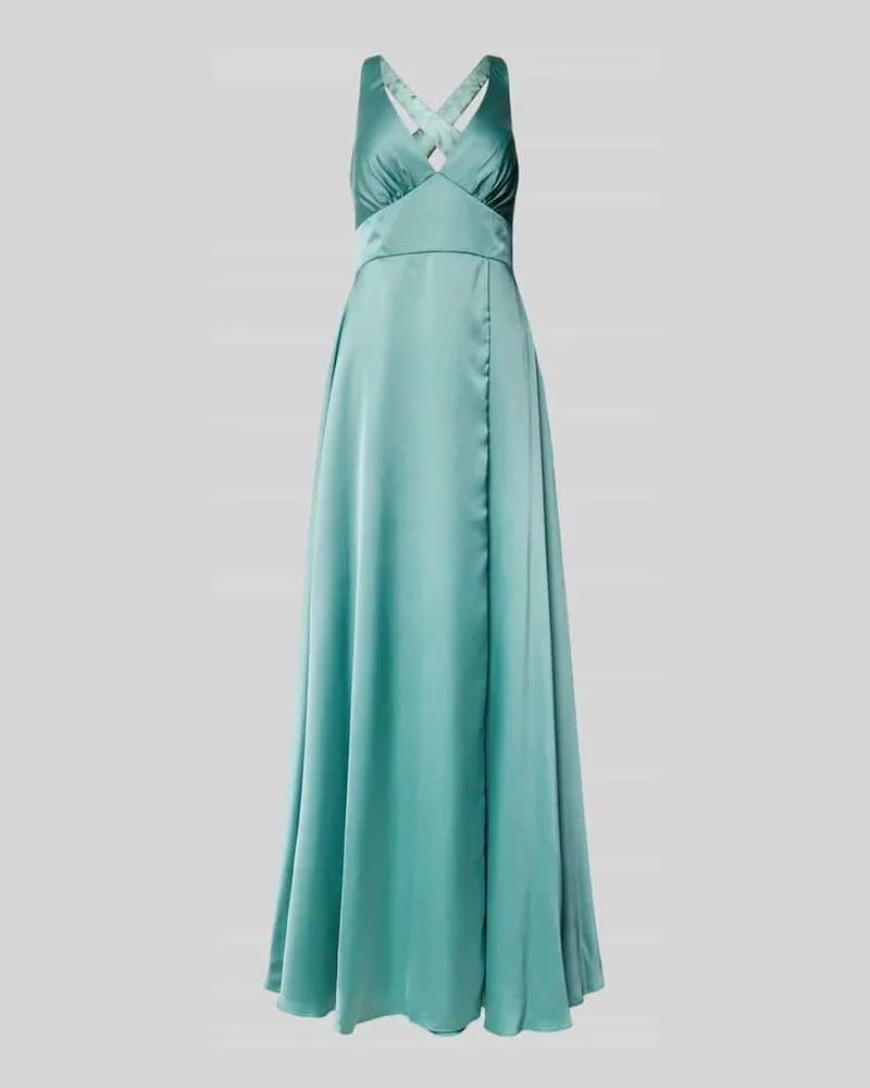 LUXUAR Abendkleid mit V-Ausschnitt Hellgruen