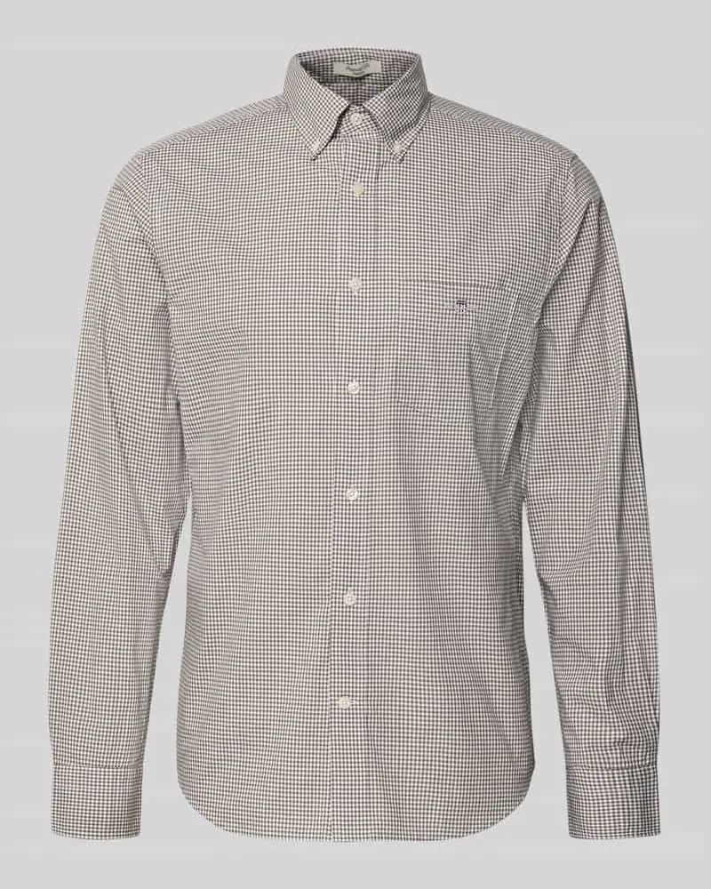 Gant Regular Fit Freizeithemd aus reiner Baumwolle Taupe