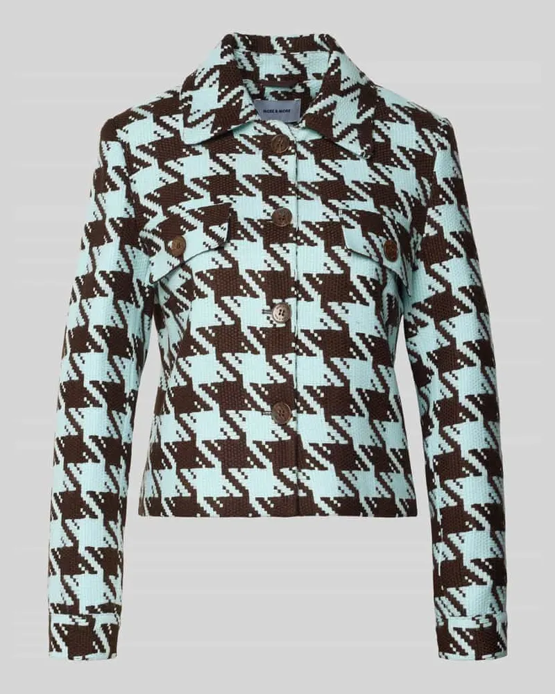 More & More Slim Fit Blazer mit Brusttaschen Dunkelbraun