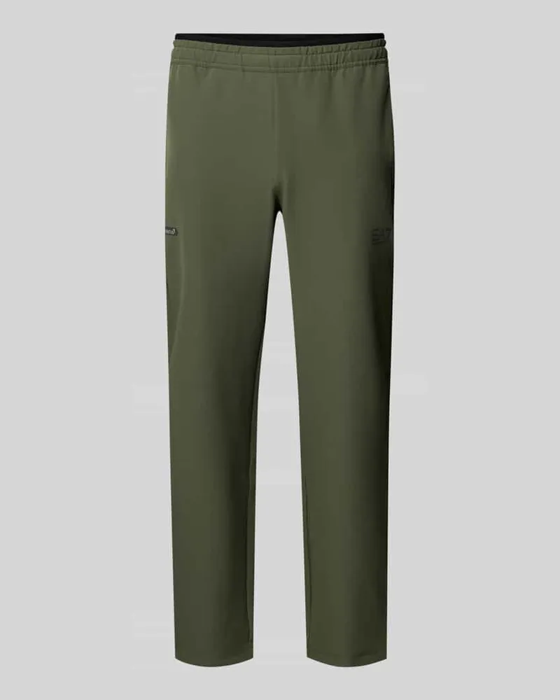 EA7 Sweathose mit Label-Detail Schlamm
