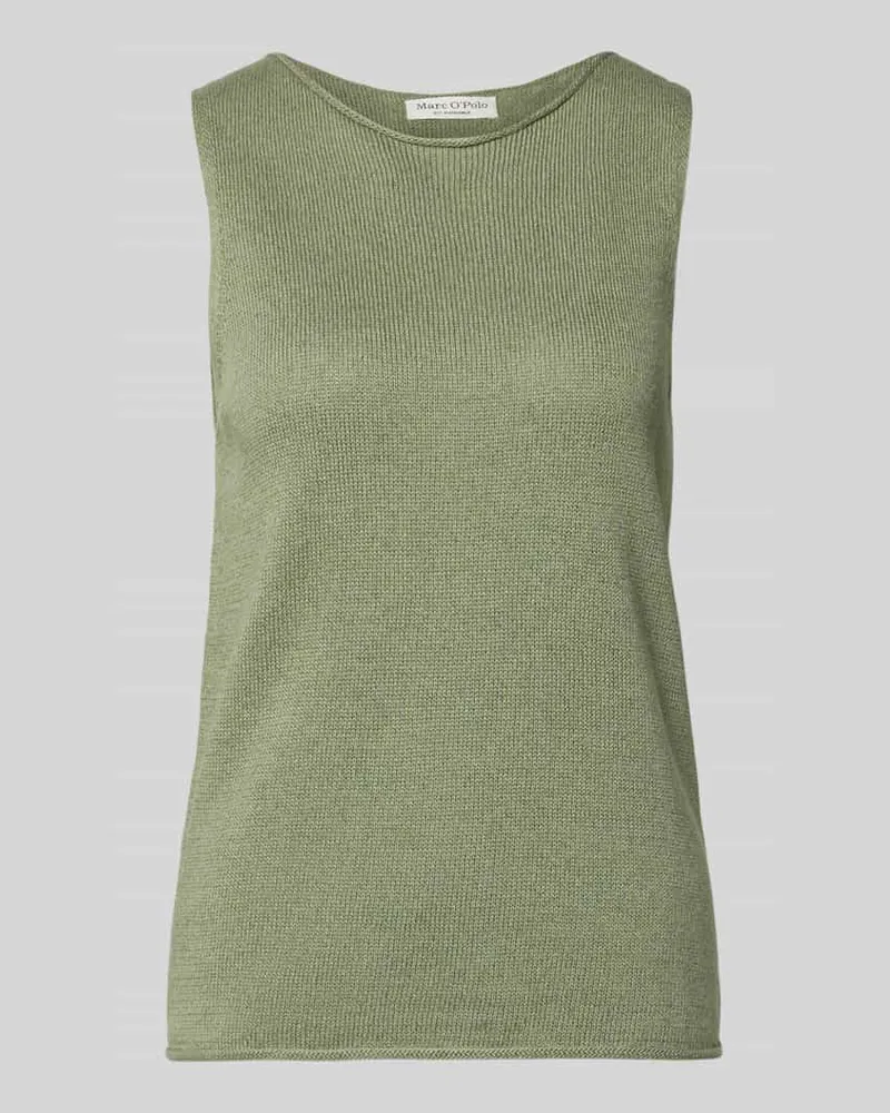 Marc O'Polo Regular Fit Pullunder aus Baumwoll-Leinen-Mix Hellgruen