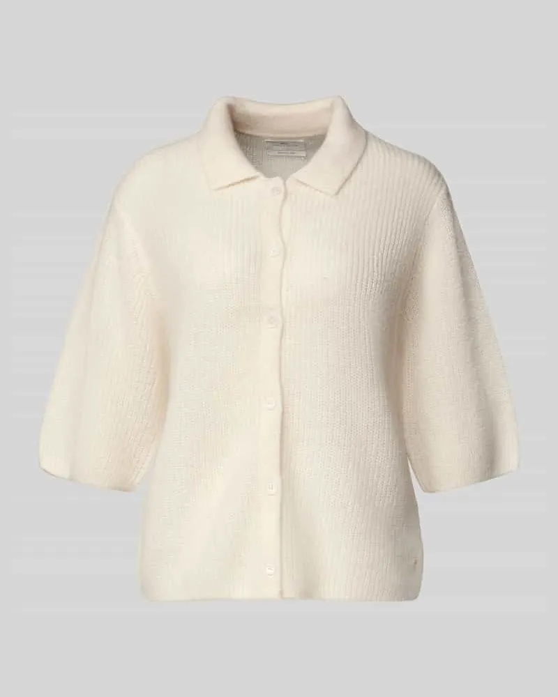 Fynch-Hatton Strickcardigan mit Umlegekragen Offwhite