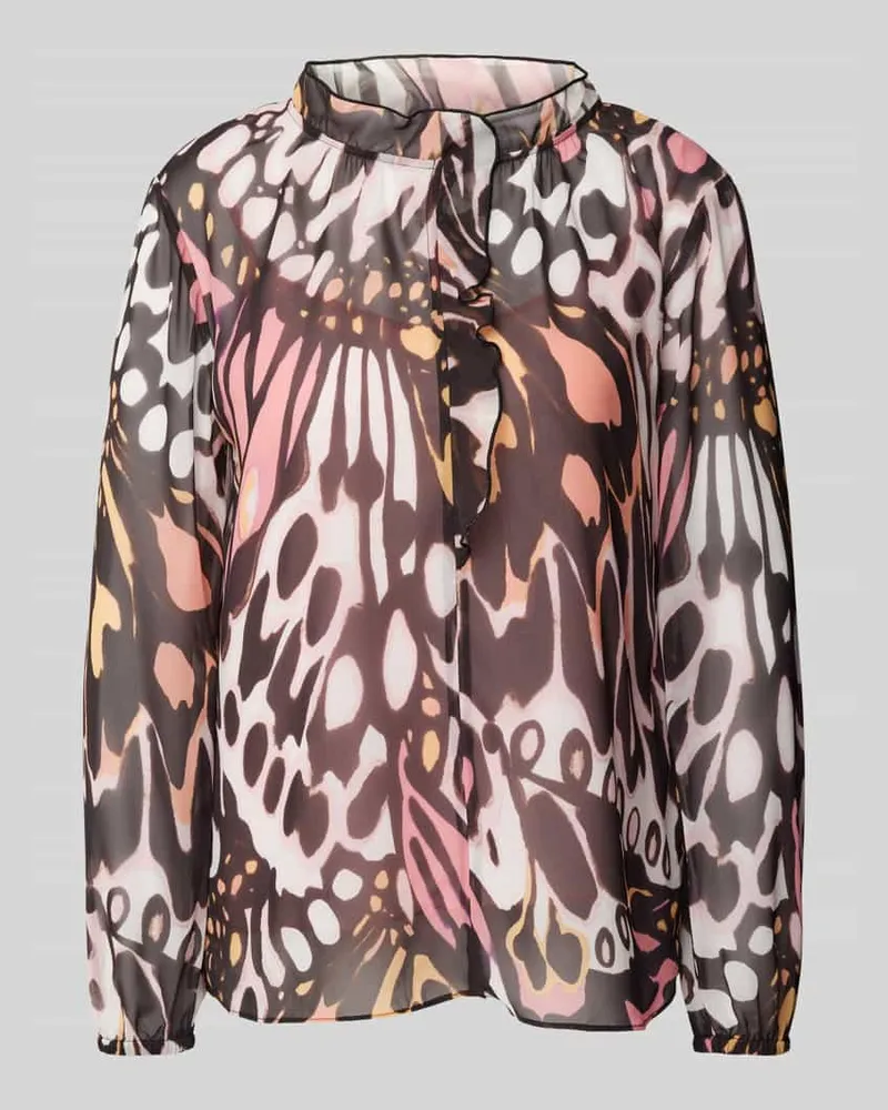 Marc Cain Relaxed Fit Bluse mit Stehkragen Pink