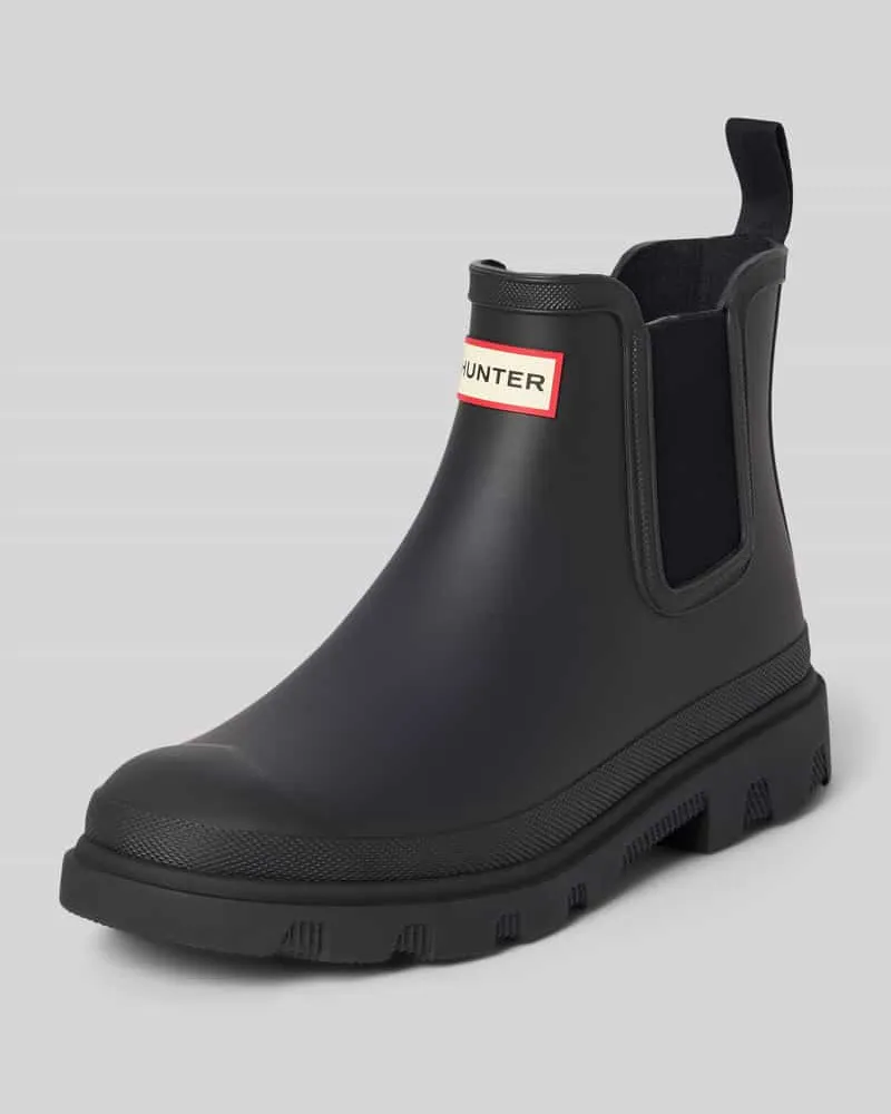 Hunter Stiefeletten mit Label-Patch Black