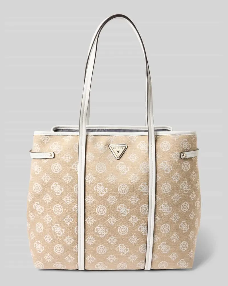 Guess Shopper mit Label-Applikation Modell 'BEYZA TOTE Offwhite