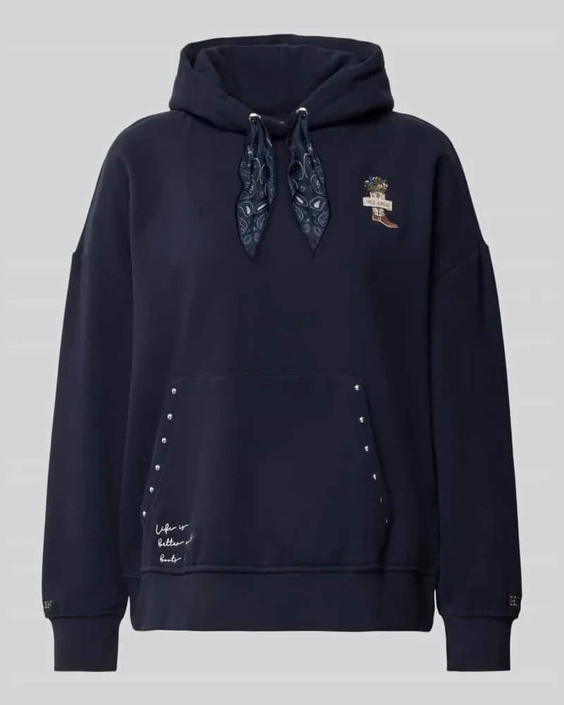Smith & Soul Oversized Hoodie aus Baumwoll-Mix mit Nieten-Details Marine