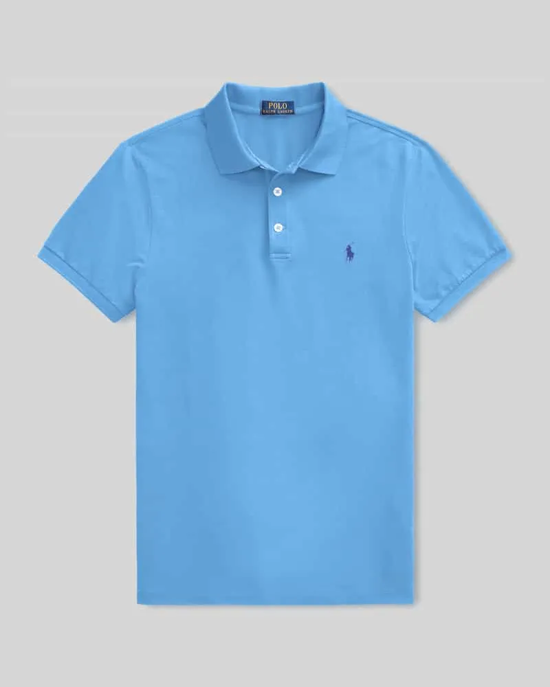 Ralph Lauren Slim Fit Poloshirt aus reiner Baumwolle Bleu