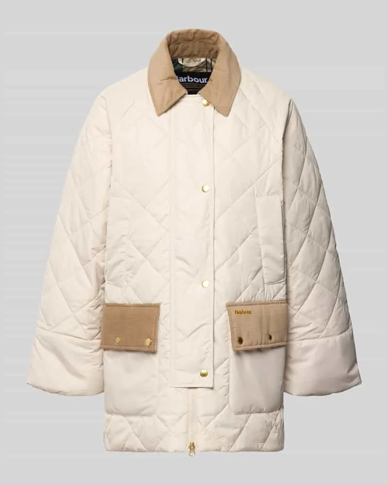 Barbour Regular Fit Steppjacke mit Cord-Details Modell 'ALDBURGH Beige