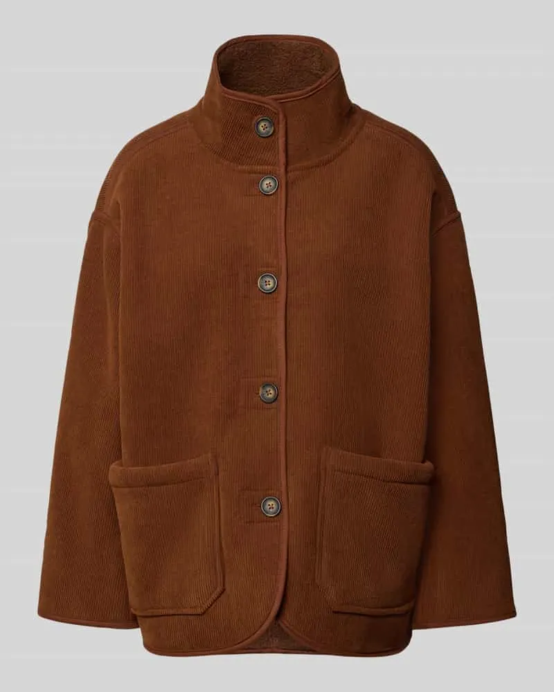 My Essential Wardrobe Oversized Fit Jacke mit Stehkragen Modell 'Funa Dunkelbraun