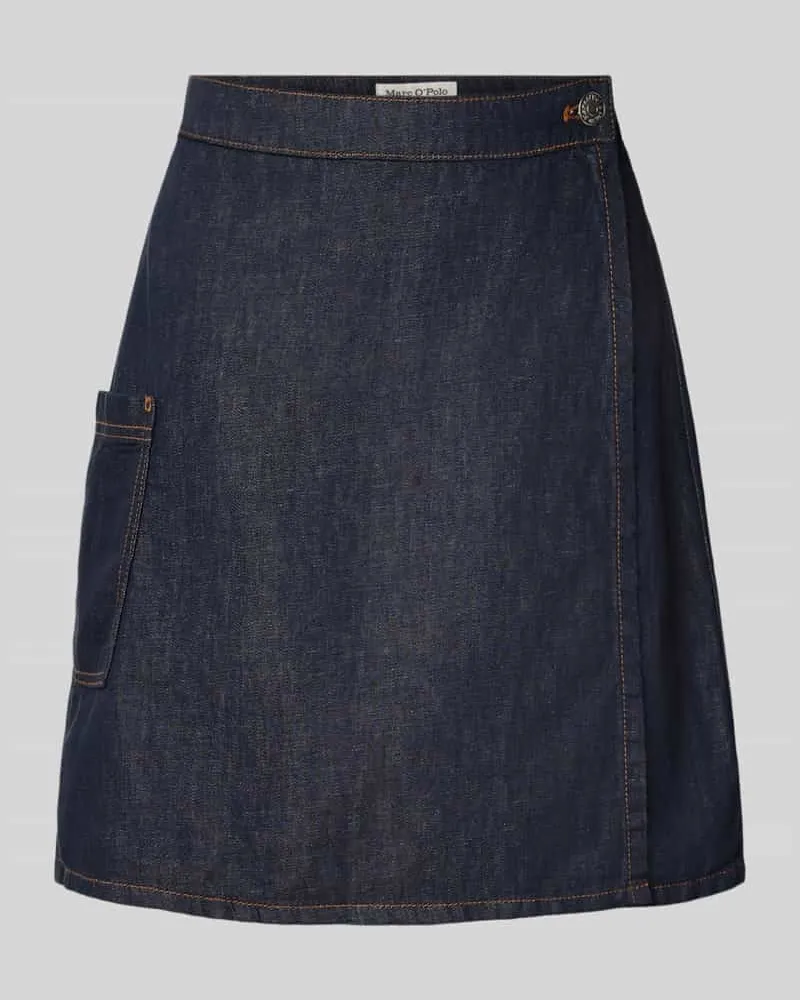 Marc O'Polo Ausgestellter Jeansrock Baumwoll-Leinen-Mix Jeansblau