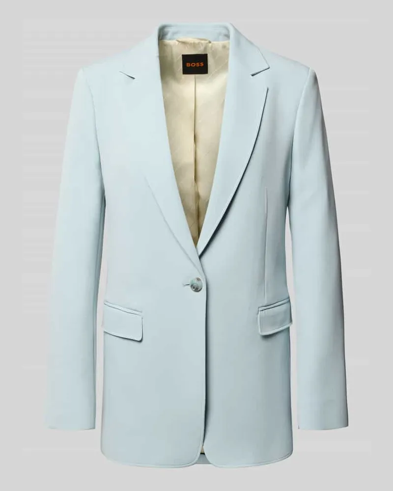 HUGO BOSS Regular Fit Longblazer mit 1-Knopf-Verschluss Modell 'C_JABLA3 Hellblau