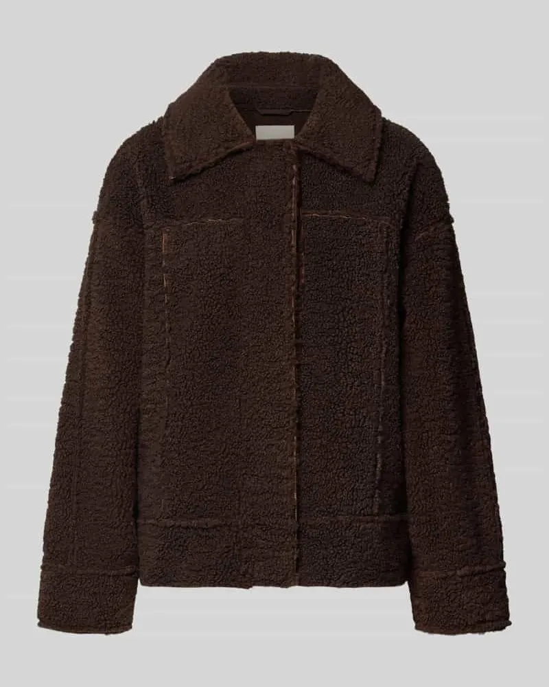 ICHI Jacke aus Teddyfell Modell 'HELIVAZ Dunkelbraun