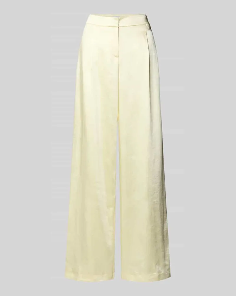 JAKE*S Cocktailhose aus Satin mit weitem Bein Hellgelb