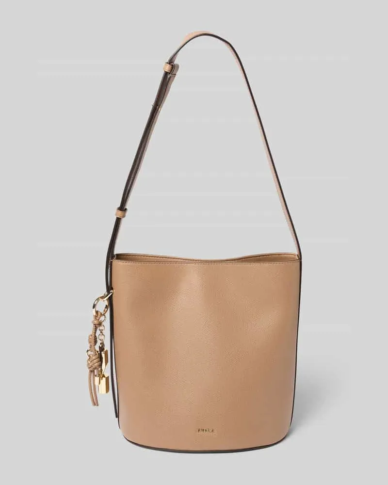 Furla Bucket Bag mit Logo-Applikation Modell 'Roxie Taupe