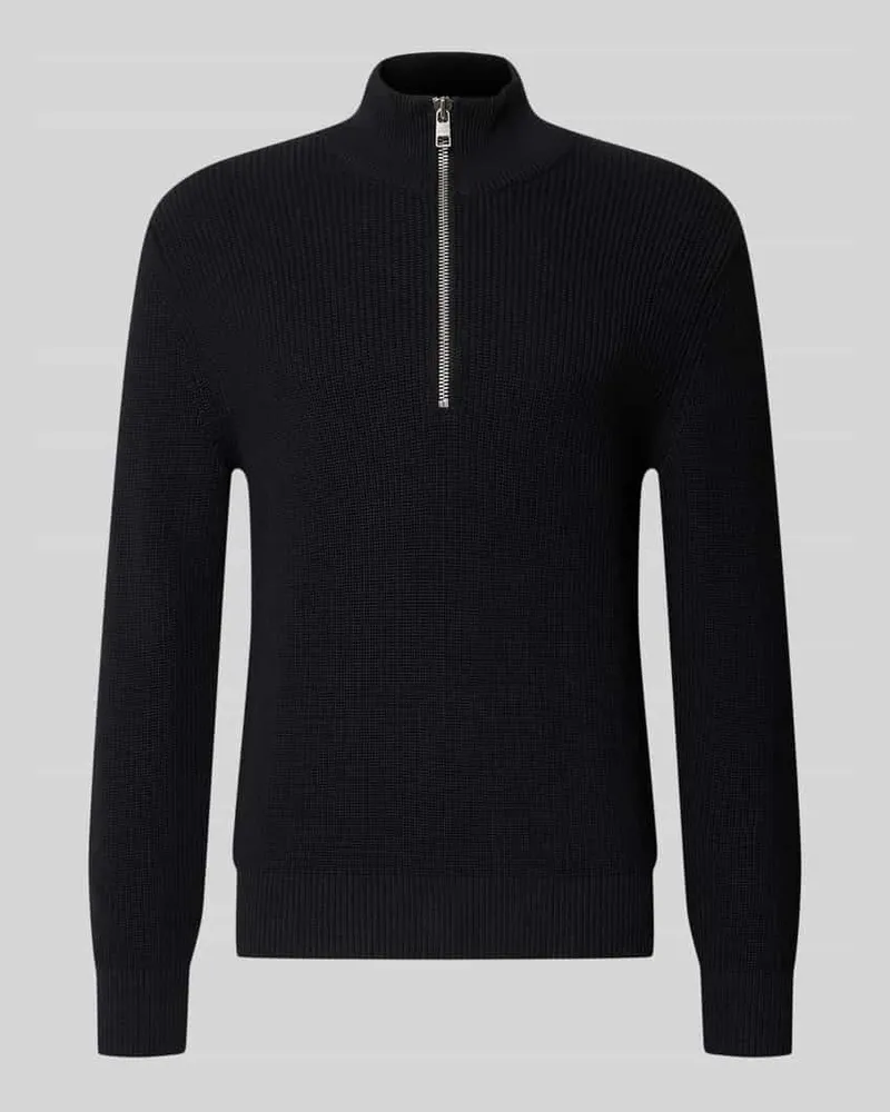 Marc O'Polo Pullover mit Reißverschlusskragen Black