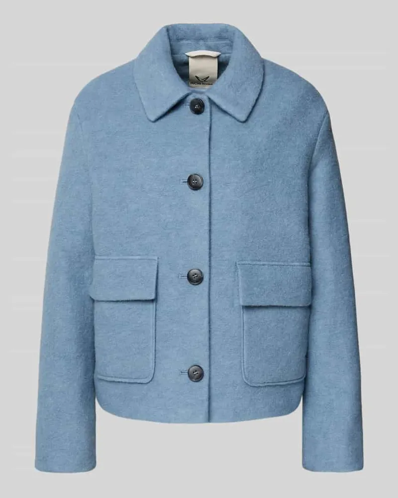Fuchs Schmitt Wolljacke mit Umlegekragen Hellblau