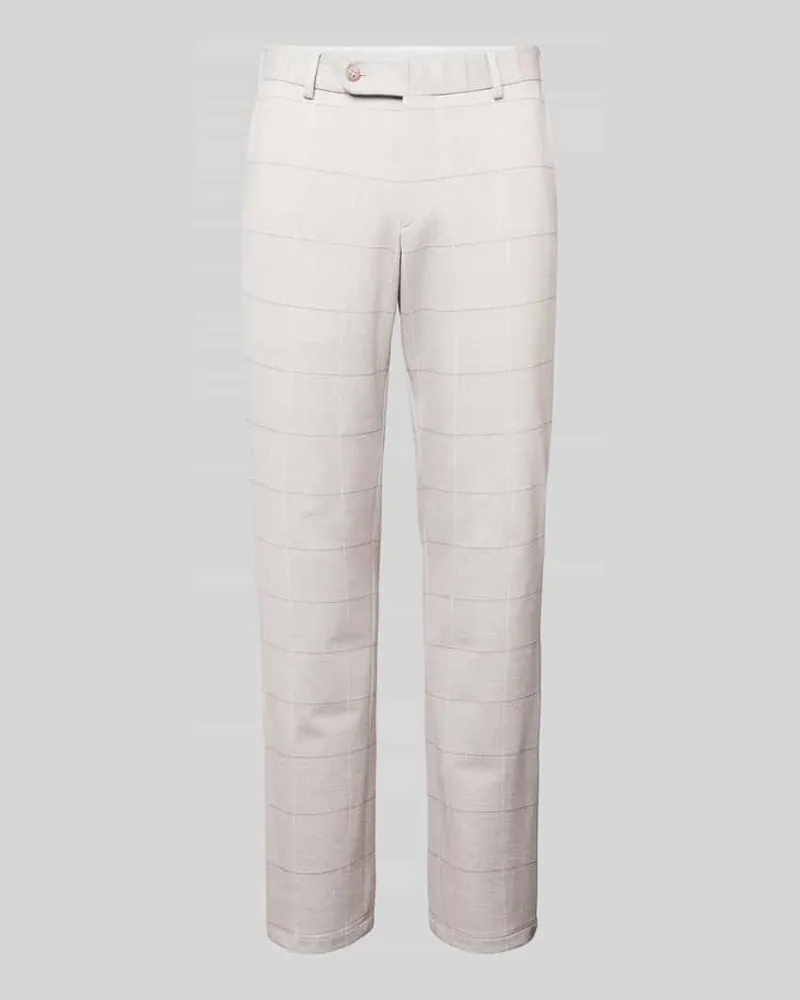 Atelier Torino Straight Fit Anzughose mit Karomuster Beige