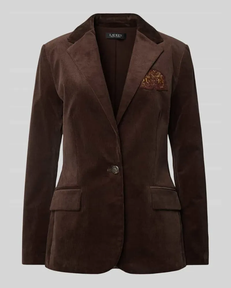 Ralph Lauren Blazer aus Feincord mit Pattentaschen Modell 'CAHWIN Dunkelbraun