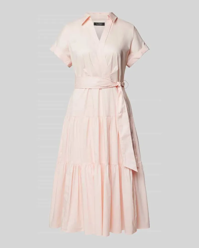 Ralph Lauren Midikleid im Stufen-Look Pink