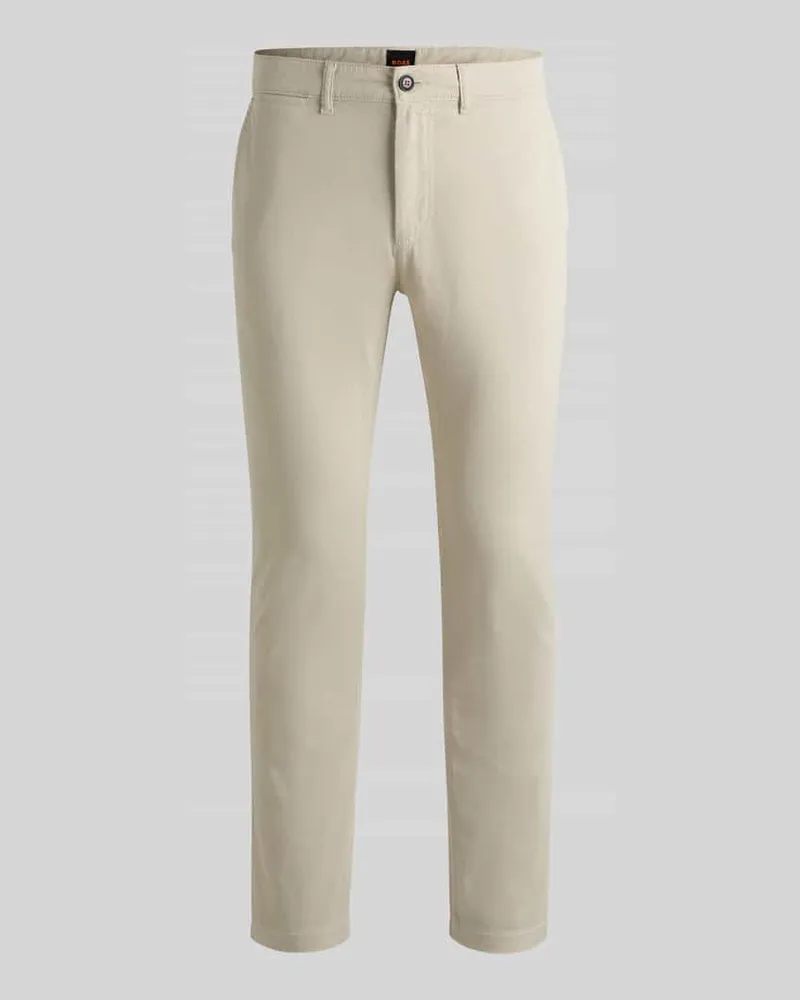 HUGO BOSS Regular Fit Chino aus Baumwoll-Mix Modell 'CHINO Regular 1 Beige