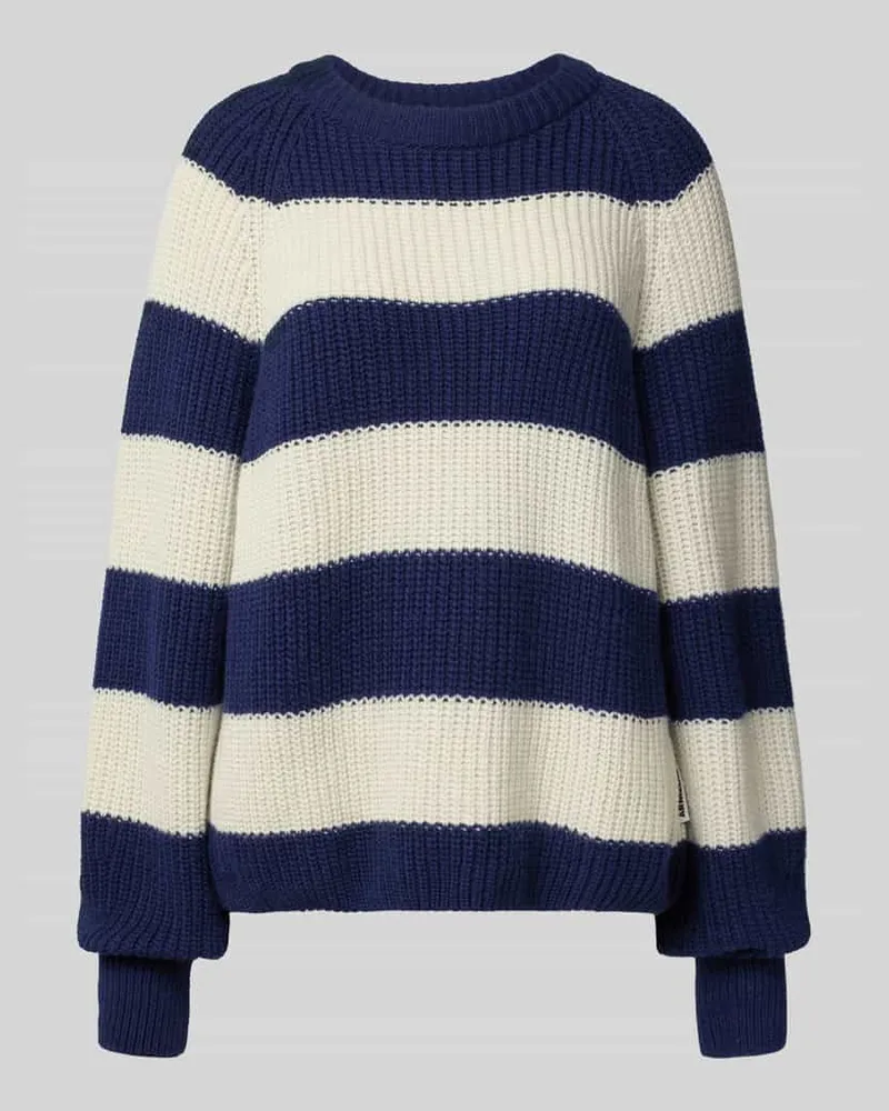Armedangels Loose Fit Strickpullover aus Woll-Baumwoll-Mix Modell 'KAAGI STRIPES Marine