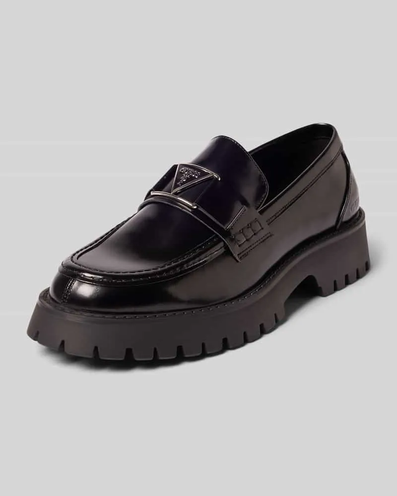 Guess Loafer aus echtem Leder Modell 'Gorizia Black