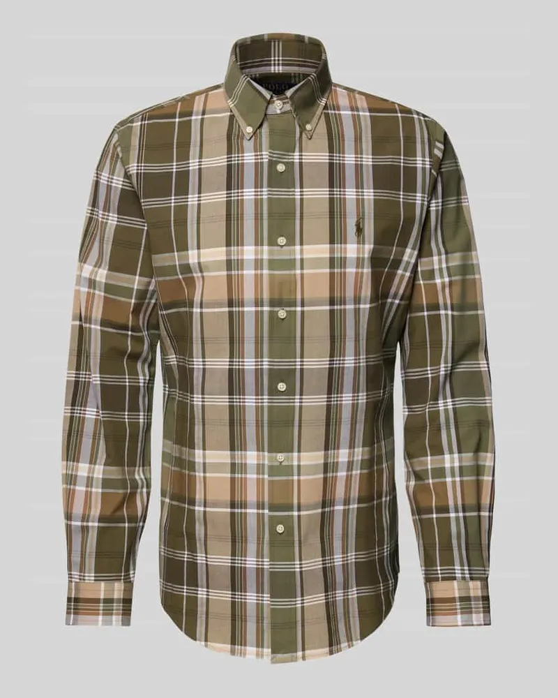 Ralph Lauren Custom Fit Freizeithemd mit Button-Down-Kragen Khaki