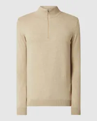 Selected Homme Strickpullover mit Stehkragen Beige