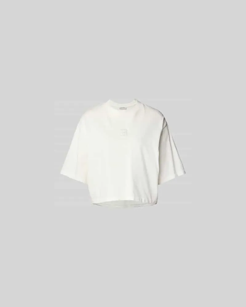 Anine Bing T-Shirt mit Label-Stitching Ecru