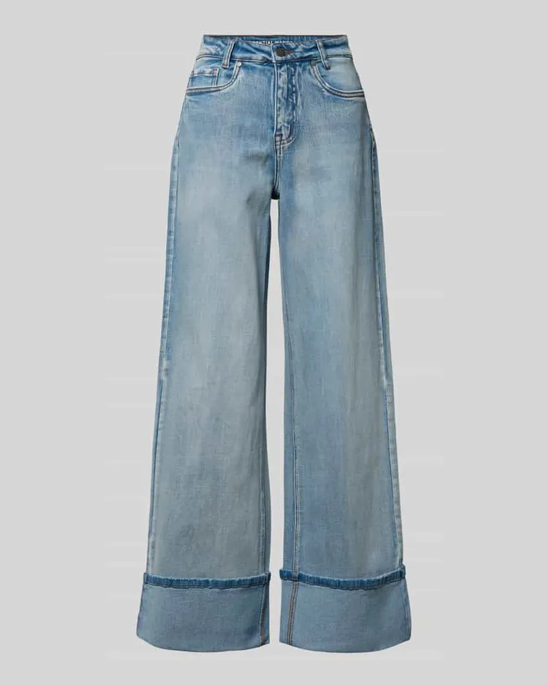 My Essential Wardrobe Wide Leg Jeans mit fixiertem Aufschlag Modell 'Dikan Hellblau