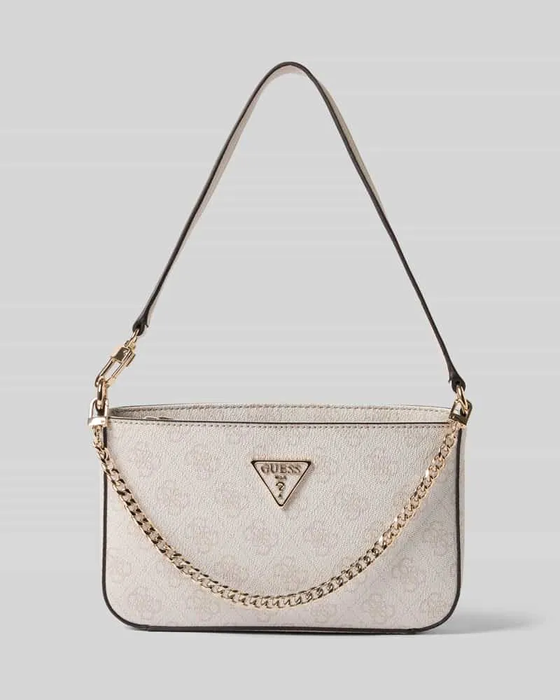 Guess Handtasche mit Label-Applikation Ecru