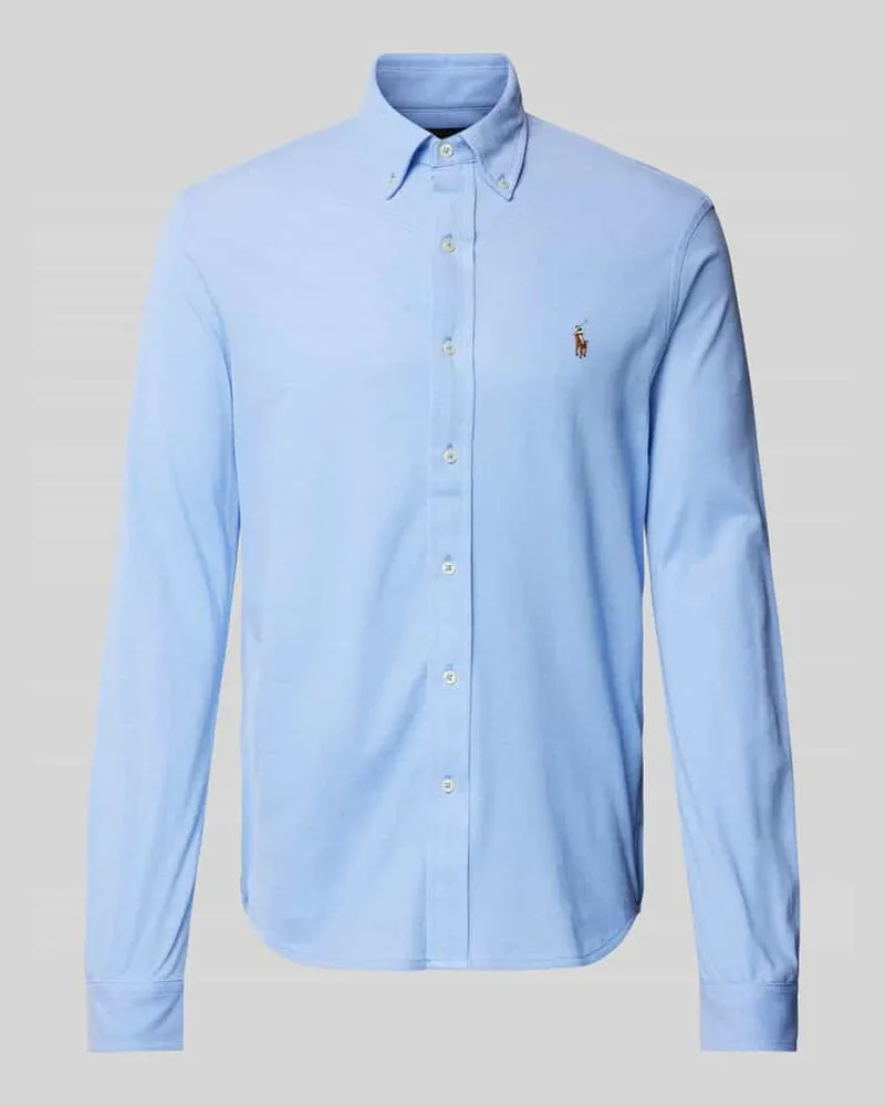Ralph Lauren Regular Fit Freizeithemd mit Logo-Stitching Hellblau