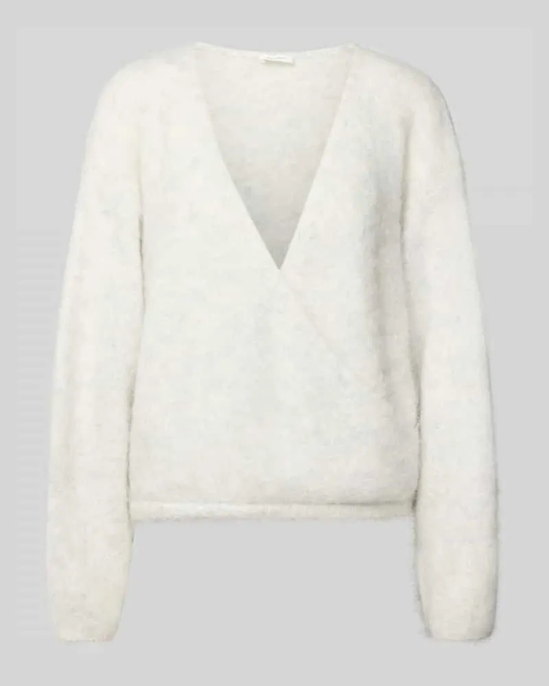 American Vintage Strickpullover mit V-Ausschnitt Modell 'NUNY Hellgrau